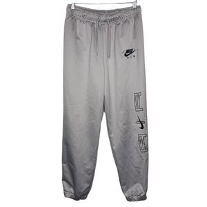 Nike Mid-Rise Loose Fit AIR Joggers Pants Glossy Gray Women's Sz S